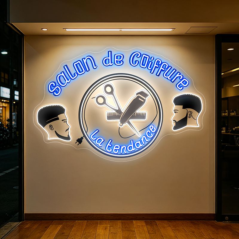 Salon de Coiffure barbershop neon sign